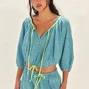 Free-Est ( Free People) Clara Plaid Set .